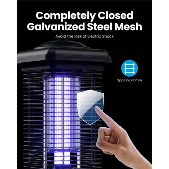 Bug Zapper Outdoor, 4000V 18W Mosquito Zapper Outdoor with 5ft Power Cord - Picture 6 of 6